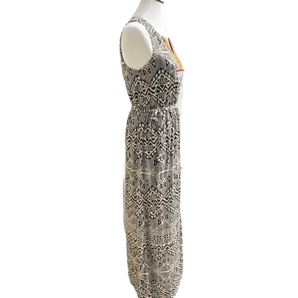 Thml Cynthia Embroidered Side Slit Belt Printed Maxi Dress - Picture 13 of 13